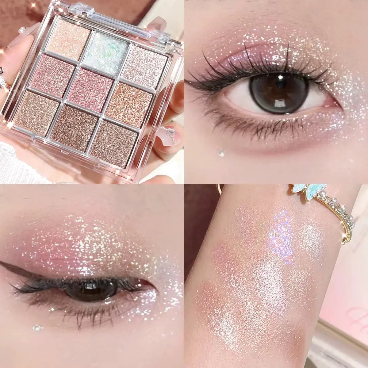 Nine-Color Eyeshadow Palette With Pearl, Fine Sparkle, Layerable Shimmer, Bright Glitter And Vibrant Colors New For Unisex High Class Cosmetics