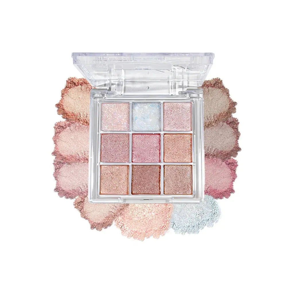Nine-Color Eyeshadow Palette With Pearl, Fine Sparkle, Layerable Shimmer, Bright Glitter And Vibrant Colors New For Unisex High Class Cosmetics