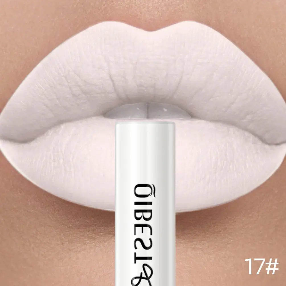 QIBEST Matte Liquid Lipstick Waterproof Long Lasting Velvet Lip Gloss Tint Tube Matte Nude Pigment Red Lipgloss Lips Makeup High Class Cosmetics