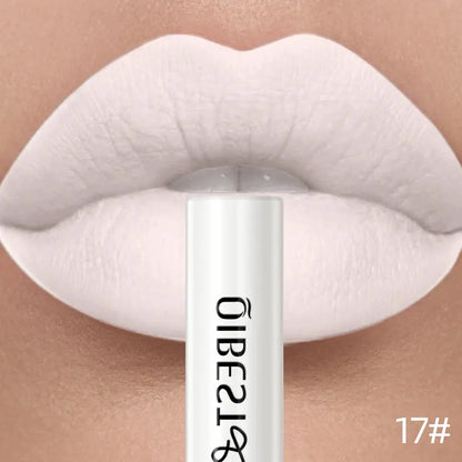 QIBEST Matte Liquid Lipstick Waterproof Long Lasting Velvet Lip Gloss Tint Tube Matte Nude Pigment Red Lipgloss Lips Makeup High Class Cosmetics