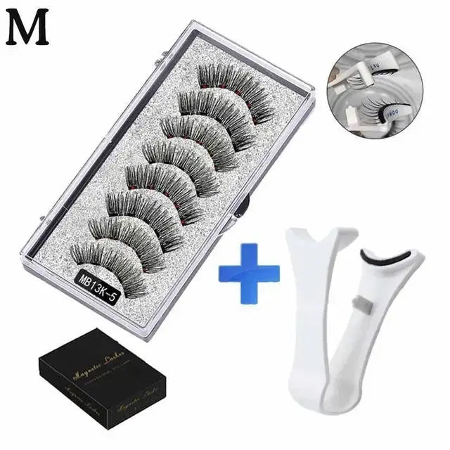 3D Natural Magnetic Eyelashes,With 5 Magnetic Lashes Shipping Box Eyelashes Handmade False Gift Reusable Support Drop Magne T6N2 High Class Cosmetics