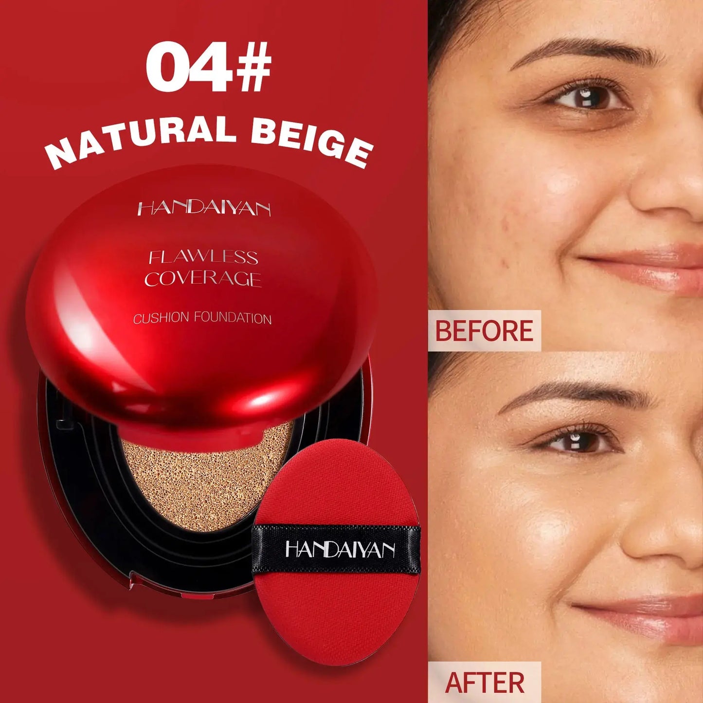 Korean Air Cushion Foundation - Light Natural Moisturizing Concealer Whitening Oil-Control Women's Long-lasting Makeup Base High Class Cosmetics
