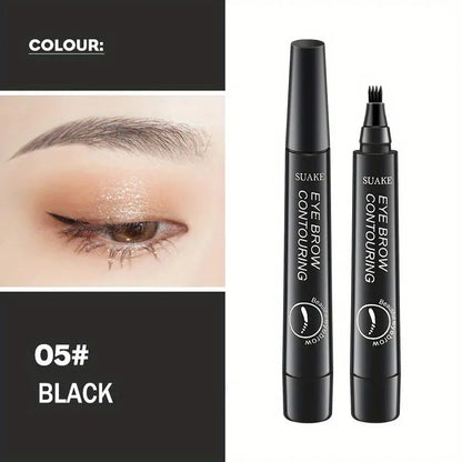 Waterproof Eyebrow Pen, Microblading Eyebrow Pencil With 4 Split Head, Natural Looking Brows Makeup ( 5 Colors) High Class Cosmetics