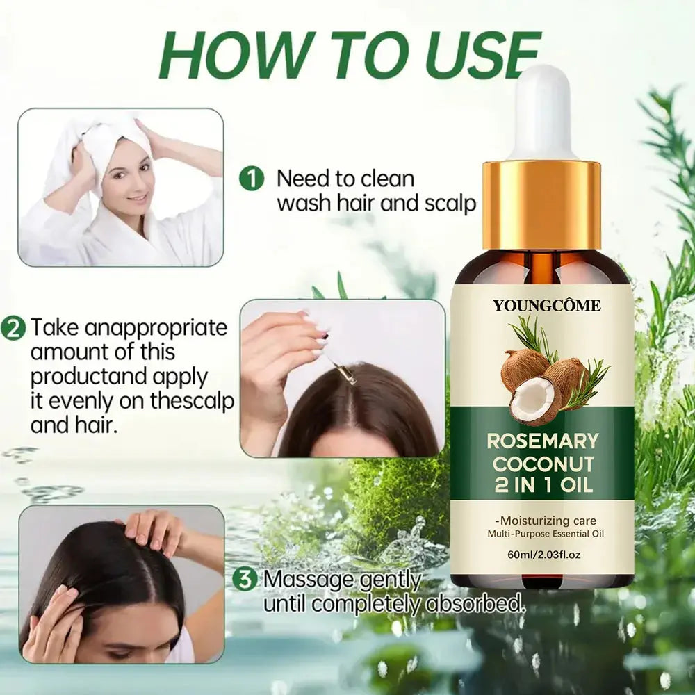 Rosemary Oil Hair Essential Coconut Oil Improve Hair Loss And Nourishes Strengthen Hair Roots Scalp Treatment Hair Care High Class Cosmetics