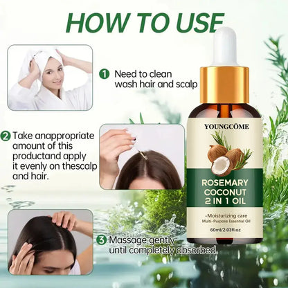 Rosemary Oil Hair Essential Coconut Oil Improve Hair Loss And Nourishes Strengthen Hair Roots Scalp Treatment Hair Care High Class Cosmetics