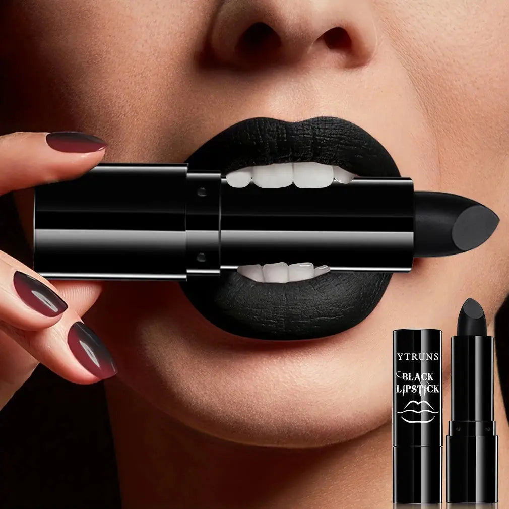 Matte black lipstick, long-lasting waterproof, no creases, Gothic dark makeup party, Halloween cosplay makeup High Class Cosmetics