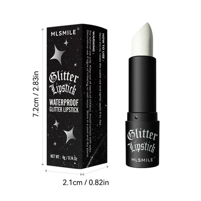 7Colors Glitter Lipstick Waterproof Long Lasting Diamond Pearlescent Metallic Lipstick Black Lipgloss Women Lips Makeup Cosmetic High Class Cosmetics