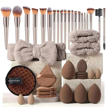 33pcs beauty set makeup kit  large and small beauty sponges for flawless makeup application and removal of makeup full set High Class Cosmetics