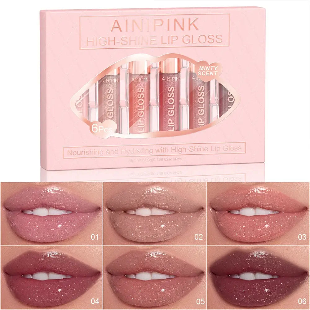 Glitter Lip Gloss Lipstick, Lip Tint Moisturizing Hydrating Long Lasting  Non-Stick Cup Waterproof Nude Lip Plumper High Pigment High Class Cosmetics