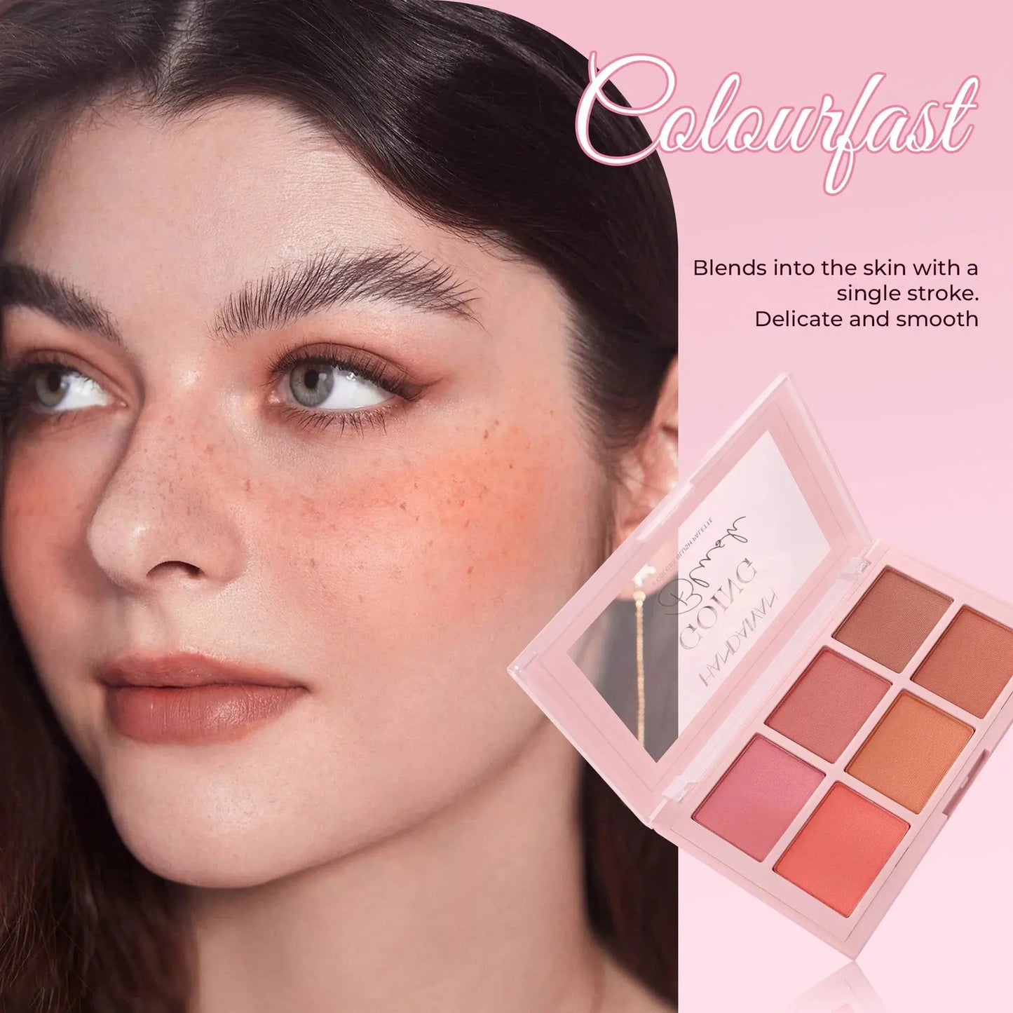 Matte Blush Palette Highly Pigmented Long Lasting Face Makeup Natural Finish Brighten Skin Contour Highlight Powder High Class Cosmetics