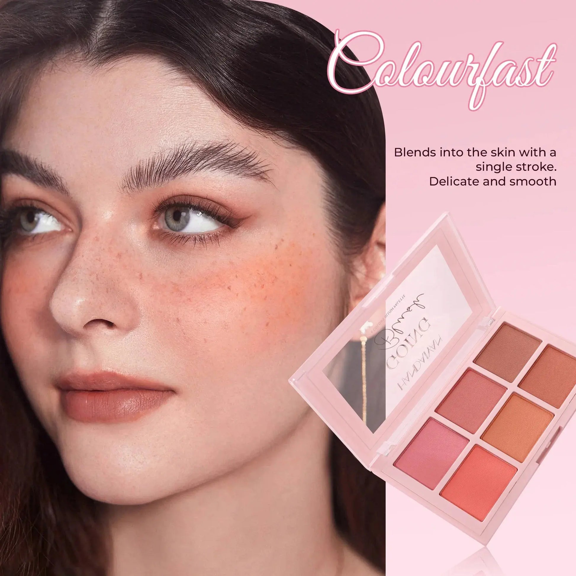 Matte Blush Palette Highly Pigmented Long Lasting Face Makeup Natural Finish Brighten Skin Contour Highlight Powder High Class Cosmetics