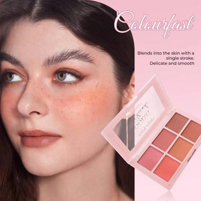 Matte Blush Palette Highly Pigmented Long Lasting Face Makeup Natural Finish Brighten Skin Contour Highlight Powder High Class Cosmetics