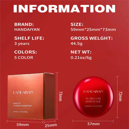 Korean Air Cushion Foundation - Light Natural Moisturizing Concealer Whitening Oil-Control Women's Long-lasting Makeup Base High Class Cosmetics