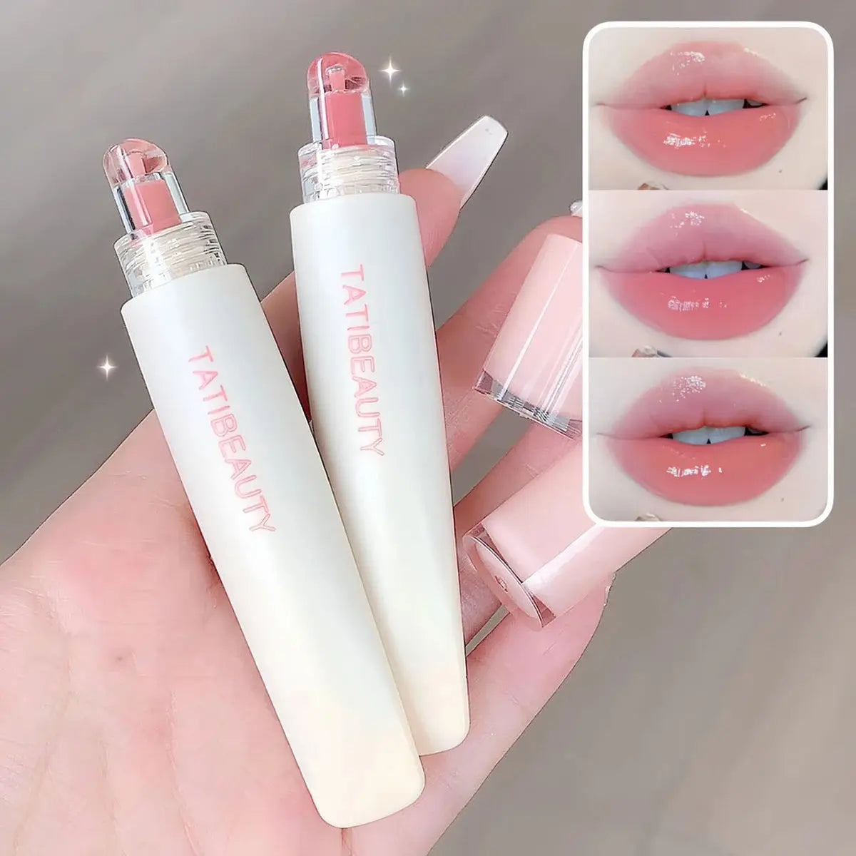 TATIBEAUTY Lip Jelly Essence Hydrating Lipstick Lip Gloss Lip Gloss Mirror Lip Gloss Lipstick Tender Pink Student Makeup High Class Cosmetics