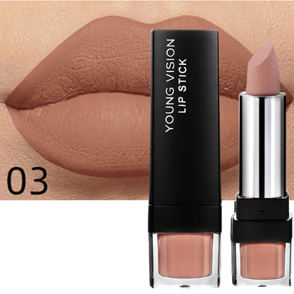 6-Color Matte Lipstick , Non-Fading, Non-Stick Cup Long-Lasting Velvet Finish, Smooth Matte Lip Color Waterproof Smudge-proof High Class Cosmetics
