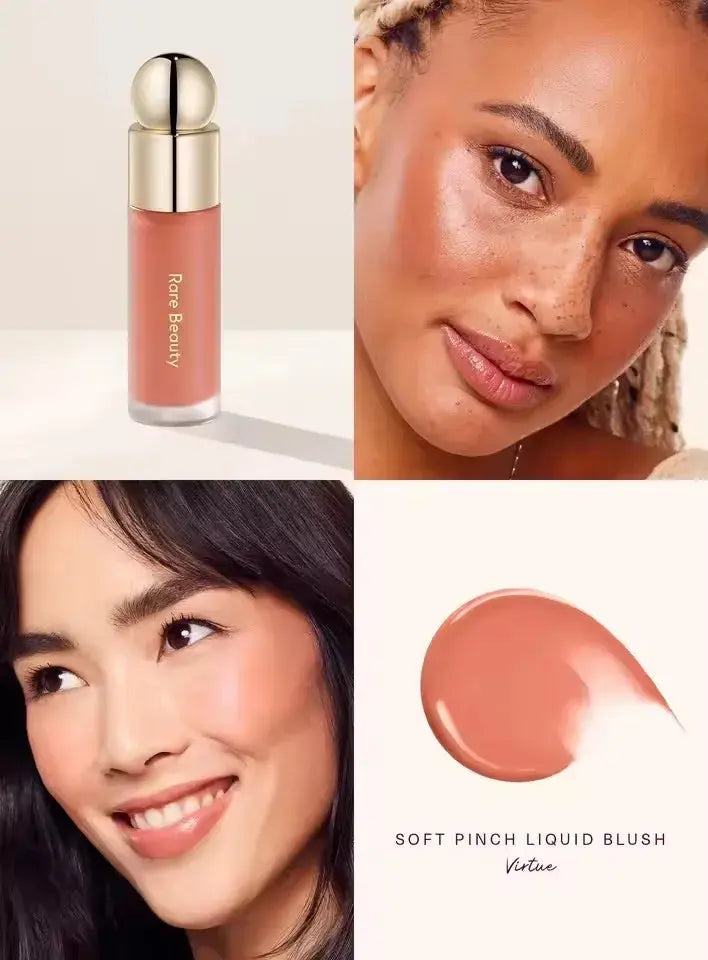 Rare Beauty Creamy Powder Blush Soft Focus Luminous Glow Buildable Pigment Lightweight Long Lasting Non-Fading Rosy Cheek Makeup High Class Cosmetics