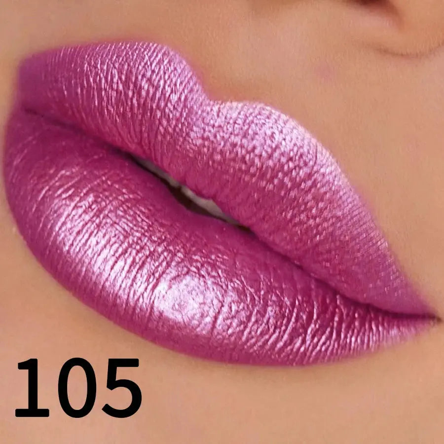 19 colors glitter lipstick hydrating red pink sparkling shine lip color highly pigmented lip tints metallic finish lip makeup High Class Cosmetics