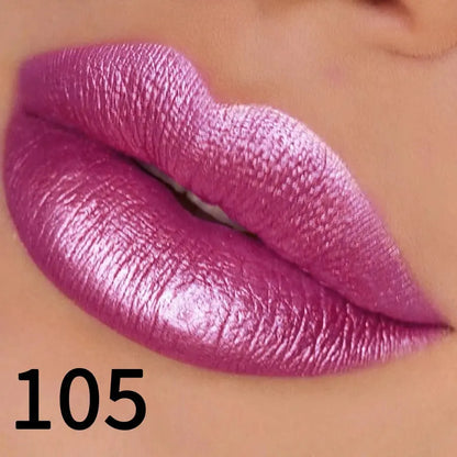 19 colors glitter lipstick hydrating red pink sparkling shine lip color highly pigmented lip tints metallic finish lip makeup High Class Cosmetics
