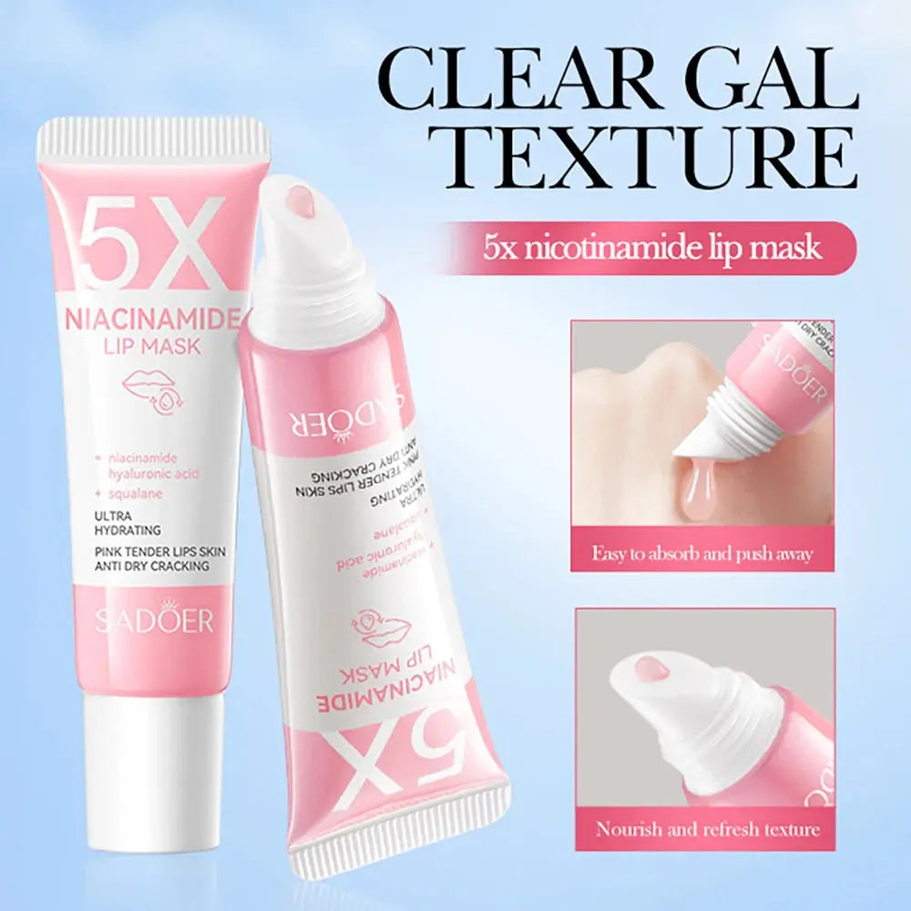 5X Niacinamide Plumping Lip Mask – Intense Hydration & Anti-Dryness for Soft, Pink Lips | Care Chapped Lips Overnig 10g/pc High Class Cosmetics