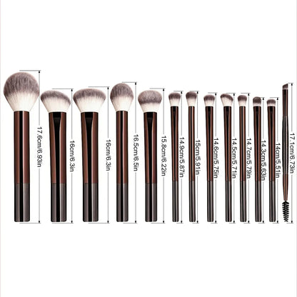 13PCS Makeup Brush Set Foundation Concealer Powder Eyeshadow Blush Brush Kabuki Blending Cosmetic Beauty Tool for Face High Class Cosmetics