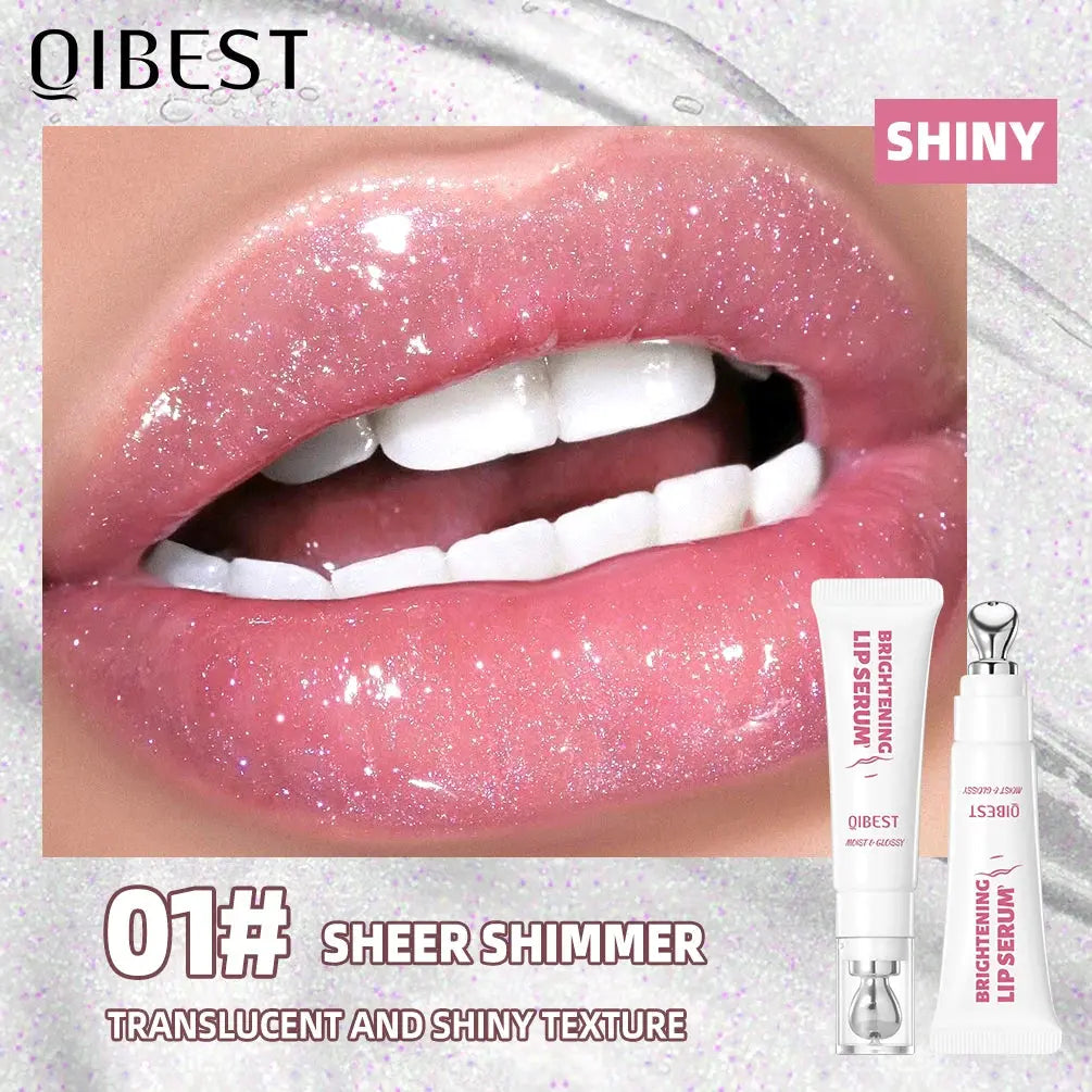 QIBEST Mirror Pearl Lipgloss Long Lasting Moisturizing Lipstick Shine Glitter Lip Glaze Non Stick Cup Jelly Pout Lip Tint Makeup High Class Cosmetics