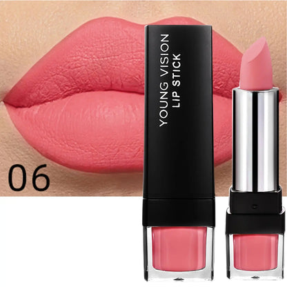 6-Color Matte Lipstick , Non-Fading, Non-Stick Cup Long-Lasting Velvet Finish, Smooth Matte Lip Color Waterproof Smudge-proof High Class Cosmetics