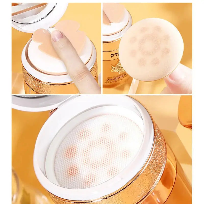 Air Cushion BB Cream Moisturizing Foundation Concealer Whitening Oil-control Waterproof Butterfly Powder Puff  Makeup Cosmetics High Class Cosmetics