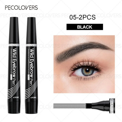 6 Colors 1pc Eyebrow Pen Waterproof 4 Split Tip Eyebrows Pen Eyebrow Tattoo Pen Waterproof Liquid Black Eyebrow Makeup Pencil High Class Cosmetics