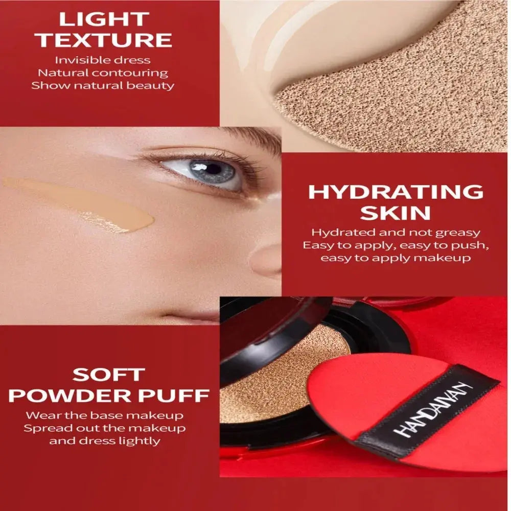 Korean Air Cushion Foundation - Light Natural Moisturizing Concealer Whitening Oil-Control Women's Long-lasting Makeup Base High Class Cosmetics