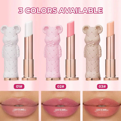 Beauty Glazed Bear Moisturizing Lipstick,Colored Lip Balm,Nourishing Lip stick,Easy To Color,Watery High Class Cosmetics