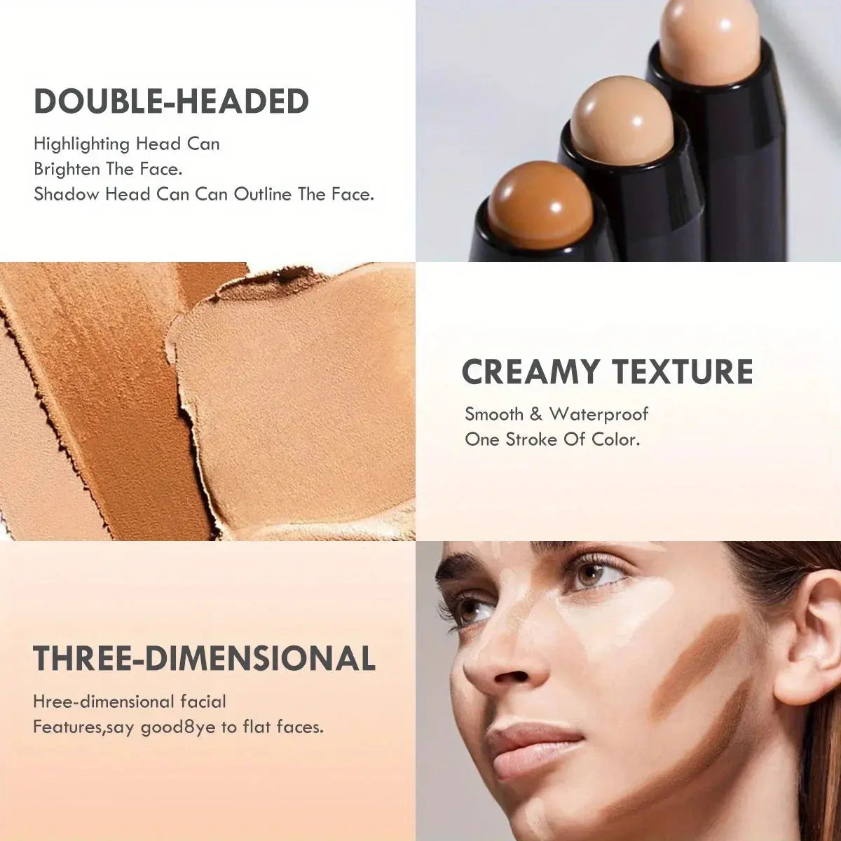 Double Head Highlight Pen Face Make Up Liquid Waterproof Contouring Foundation Contour Makeup Concealer Stick Pencil Cosmetics High Class Cosmetics