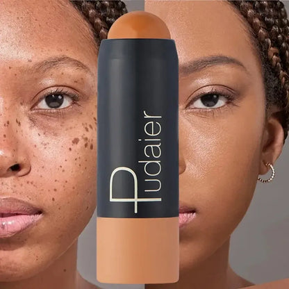 2-in-1 Foundation & Concealer Stick, Waterproof Long Wear, Full Cover, Hide Blemishes, Smooth Base Makeup High Class Cosmetics
