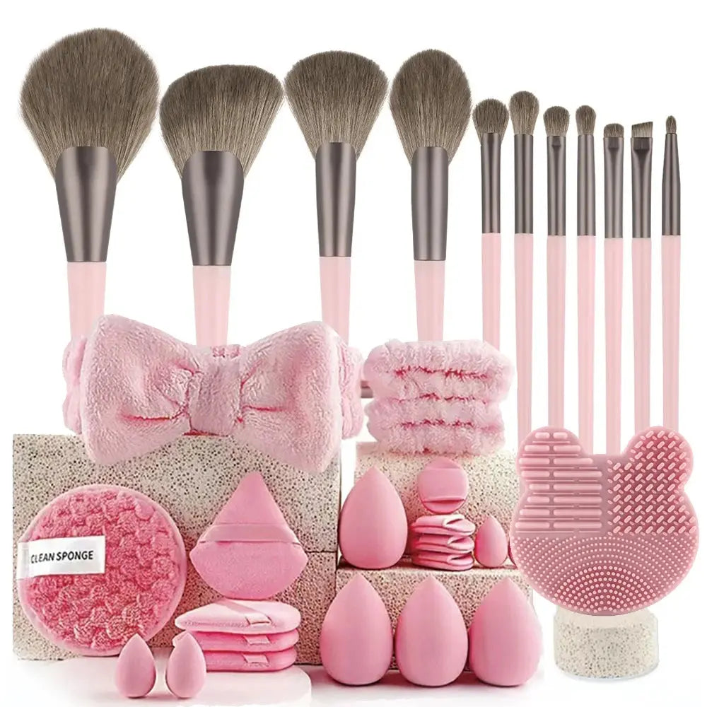 33pcs beauty set makeup kit  large and small beauty sponges for flawless makeup application and removal of makeup full set High Class Cosmetics