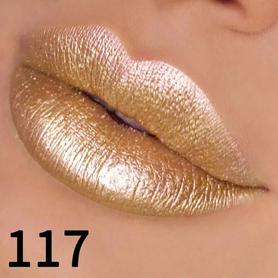 19 colors glitter lipstick hydrating red pink sparkling shine lip color highly pigmented lip tints metallic finish lip makeup High Class Cosmetics