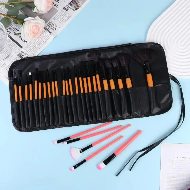 Professional 24Pcs Beauty Brush Set Includes All Makeup Brushes with Organizer Bag for Personal and Travel UseHot High Class Cosmetics