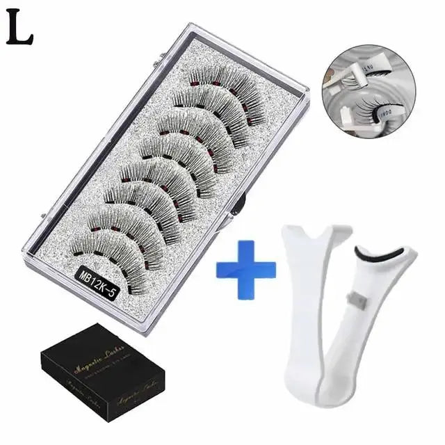 3D Natural Magnetic Eyelashes,With 5 Magnetic Lashes Shipping Box Eyelashes Handmade False Gift Reusable Support Drop Magne T6N2 High Class Cosmetics