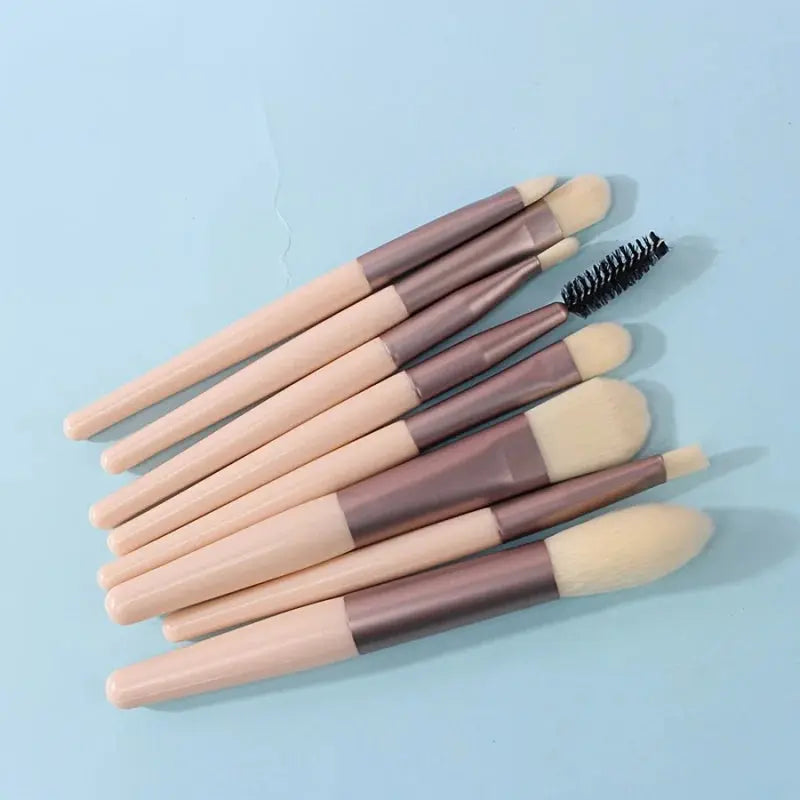 8Makeup brush set & 2Makeup sponge set，Suitable for women to use - Soft nylon bristles，Full coverage foundation/Blush/Eyeshadow High Class Cosmetics