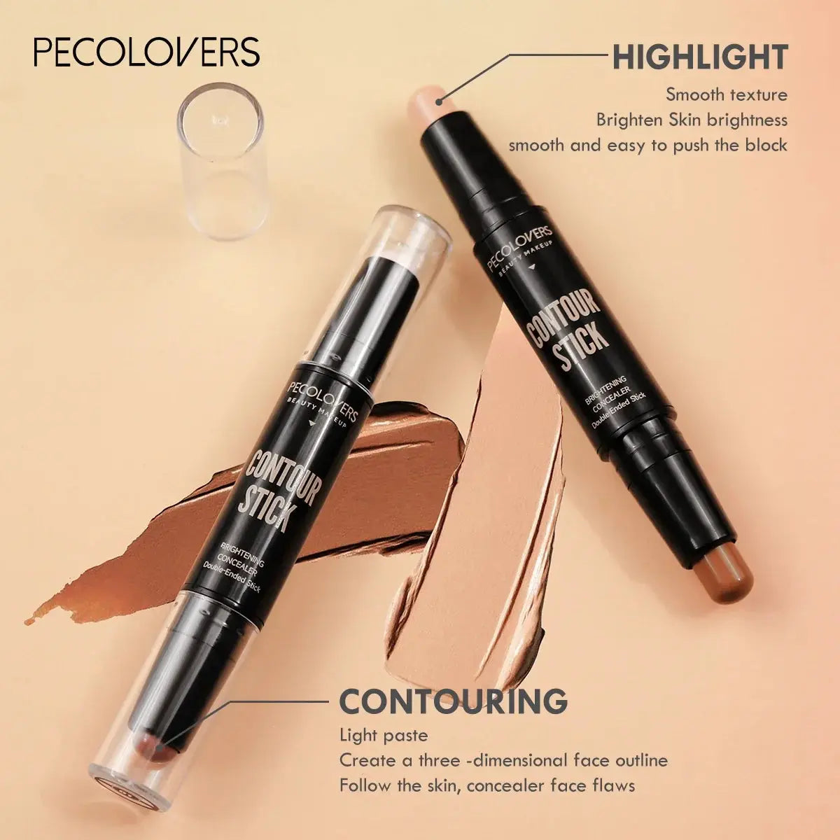 Double Head Highlight Pen Face Make Up Liquid Waterproof Contouring Foundation Contour Makeup Concealer Stick Pencil Cosmetics High Class Cosmetics