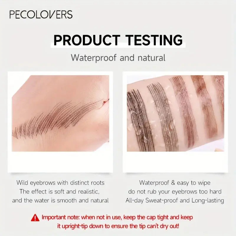 6 Colors 1pc Eyebrow Pen Waterproof 4 Split Tip Eyebrows Pen Eyebrow Tattoo Pen Waterproof Liquid Black Eyebrow Makeup Pencil High Class Cosmetics