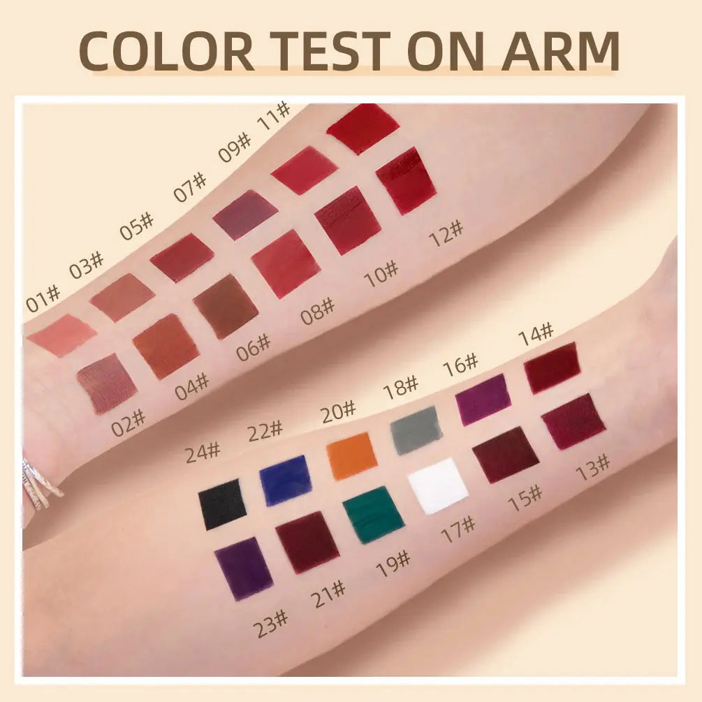 QIBEST Matte Liquid Lipstick Waterproof Long Lasting Velvet Lip Gloss Tint Tube Matte Nude Pigment Red Lipgloss Lips Makeup High Class Cosmetics