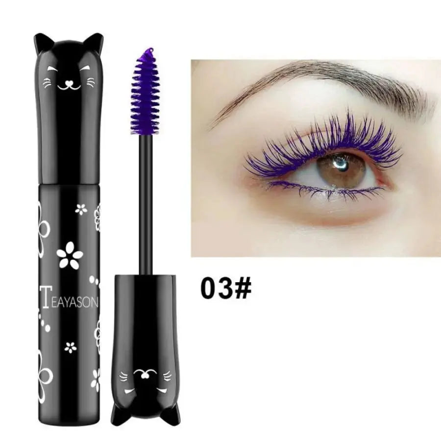 6-Color Mascara with Large Brush Head, Easy to Apply, Non-Clumping, Non-Fading, White, Purple, Royal Blue, Silver, Coffee, Not Easy to Smudge, Mascara and Eyebrow Gel High Class Cosmetics
