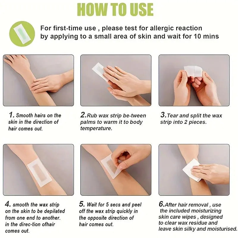 Professional Warning Tapes For Summer Hair Removal, Double Face Cold Warning Paper For Legs, Body, Face,6 Sticks, 10/20 Sticks High Class Cosmetics