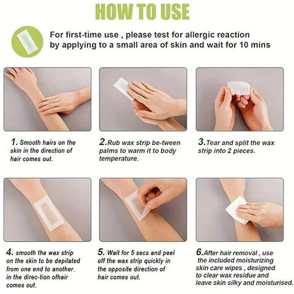 Professional Warning Tapes For Summer Hair Removal, Double Face Cold Warning Paper For Legs, Body, Face,6 Sticks, 10/20 Sticks High Class Cosmetics