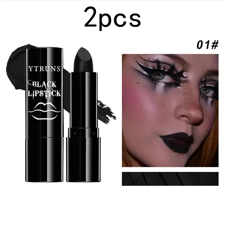Matte black lipstick, long-lasting waterproof, no creases, Gothic dark makeup party, Halloween cosplay makeup High Class Cosmetics