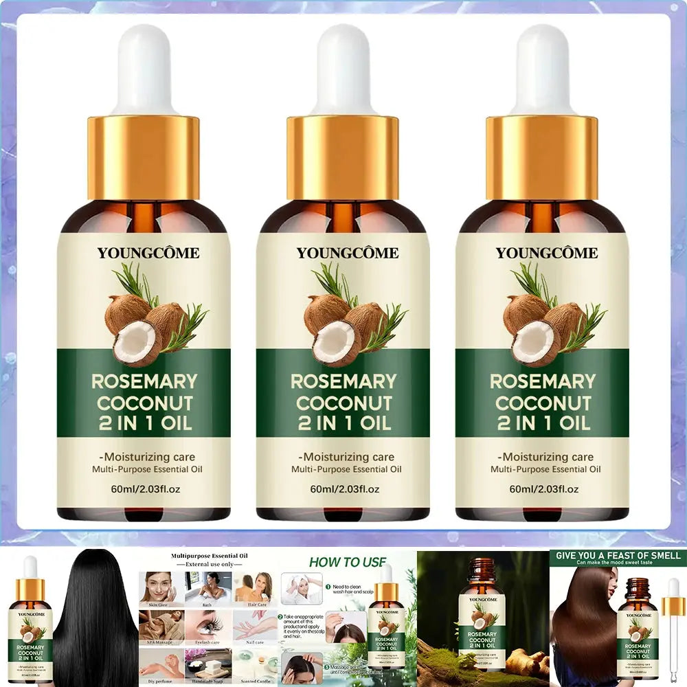 Rosemary Oil Hair Essential Coconut Oil Improve Hair Loss And Nourishes Strengthen Hair Roots Scalp Treatment Hair Care High Class Cosmetics