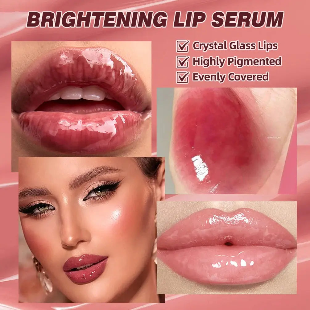 QIBEST Mirror Pearl Lipgloss Long Lasting Moisturizing Lipstick Shine Glitter Lip Glaze Non Stick Cup Jelly Pout Lip Tint Makeup High Class Cosmetics