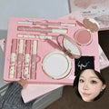 ART VALUE Makeup Set Include 4 Lip Glaze,1 Pressed Powder,1 Blush,1 Eyeliner,1 Eyebrow Pencil,1 Mascara With Necklce Cosmetics