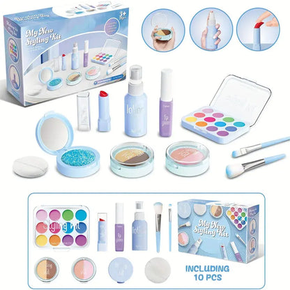 Children's Makeup Toy Set Simulated Beauty Makeup Box Set No Smearing No Liquid 10 Piece Non-toxic Set (Non Real Makeup) High Class Cosmetics