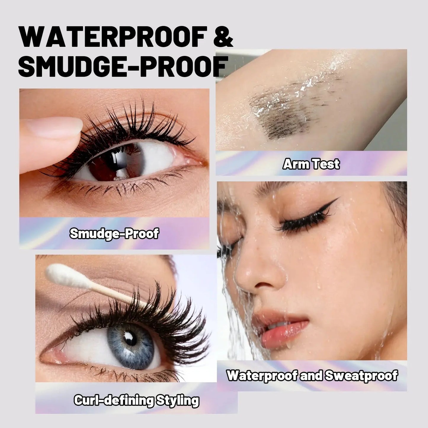Waterproof mascara, long and curly, long-lasting and set, silky smooth, natural makeup look, lasting makeup effect High Class Cosmetics