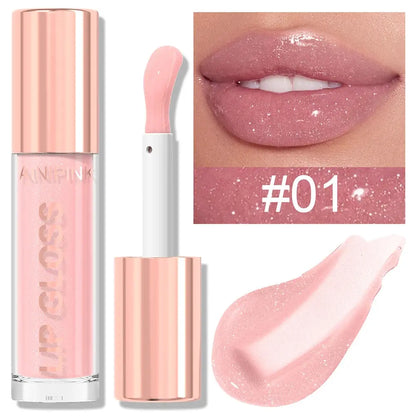 Glitter Lip Gloss Lipstick, Lip Tint Moisturizing Hydrating Long Lasting  Non-Stick Cup Waterproof Nude Lip Plumper High Pigment High Class Cosmetics